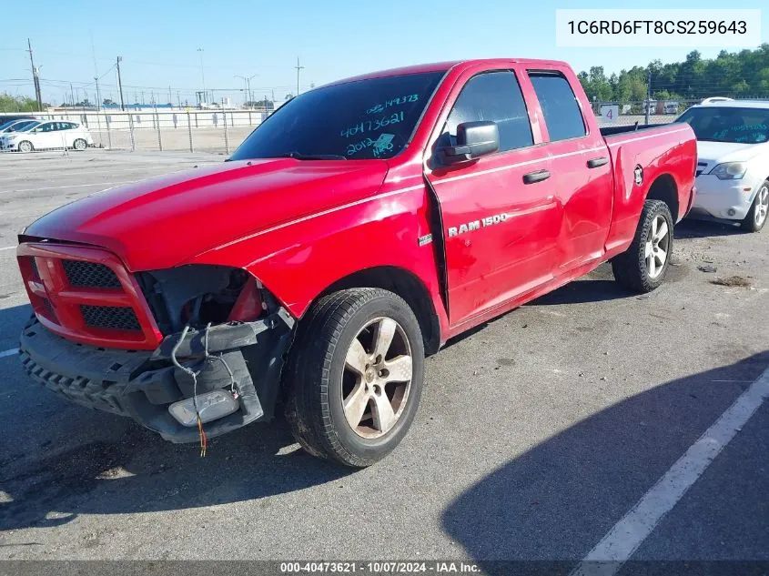 2012 Ram 1500 St VIN: 1C6RD6FT8CS259643 Lot: 40473621