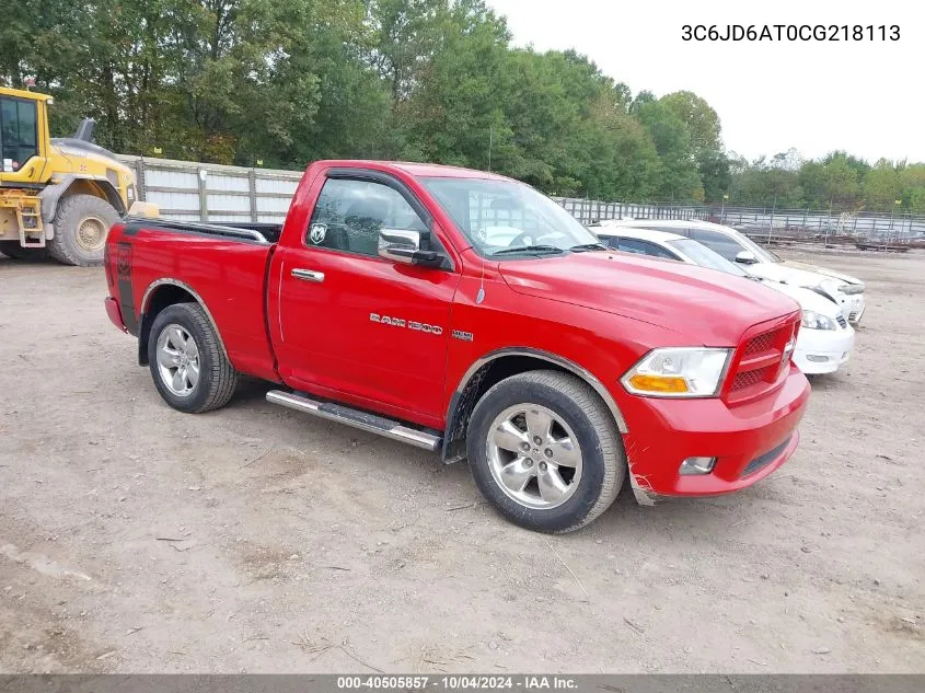 2012 Ram 1500 St VIN: 3C6JD6AT0CG218113 Lot: 40505857