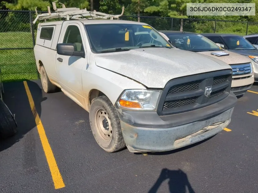 2012 Ram 1500 St VIN: 3C6JD6DK0CG249347 Lot: 40519144