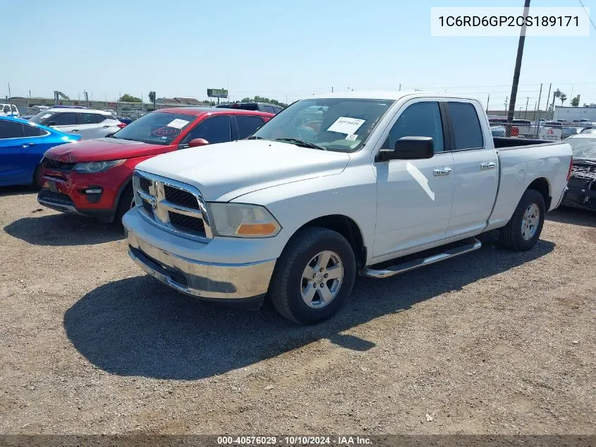 2012 Ram 1500 Slt VIN: 1C6RD6GP2CS189171 Lot: 40576029