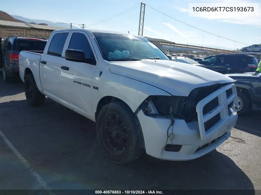 2012 Ram 1500 St VIN: 1C6RD6KT7CS193673 Lot: 40576883