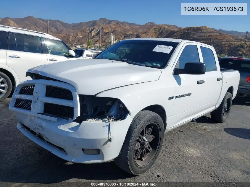 2012 Ram 1500 St VIN: 1C6RD6KT7CS193673 Lot: 40576883