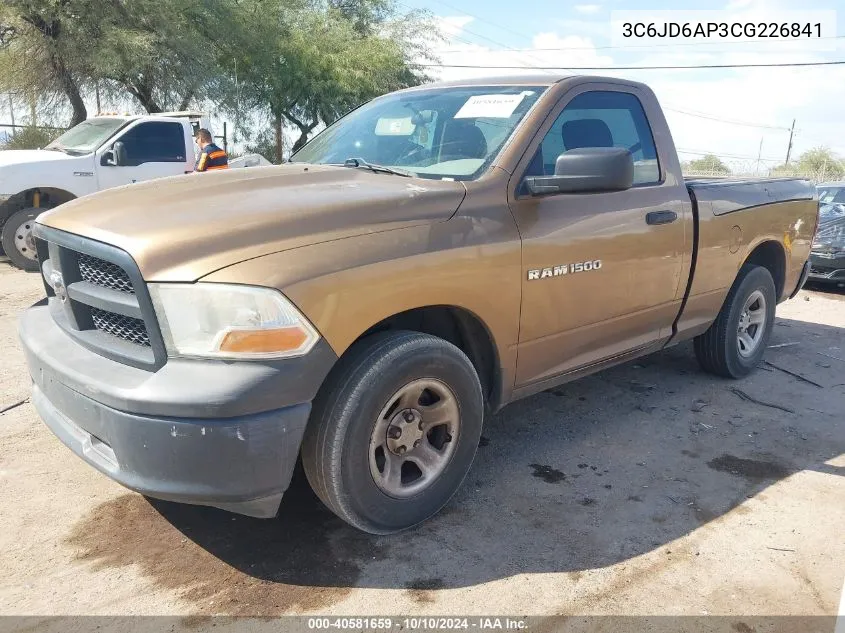 2012 Ram 1500 St VIN: 3C6JD6AP3CG226841 Lot: 40581659