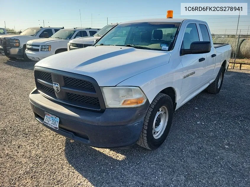 2012 Ram 1500 St VIN: 1C6RD6FK2CS278941 Lot: 40582914