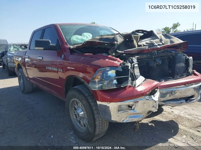 2012 Ram 1500 Slt VIN: 1C6RD7LT1CS258019 Lot: 40597611