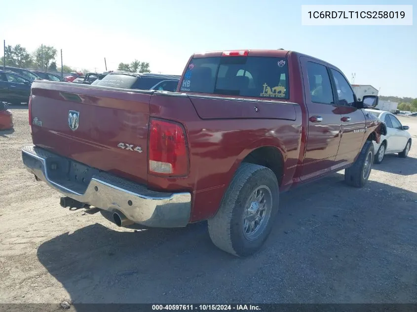 2012 Ram 1500 Slt VIN: 1C6RD7LT1CS258019 Lot: 40597611