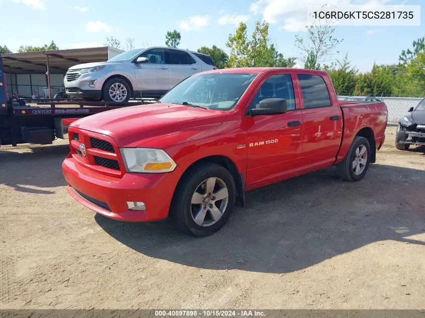 2012 Ram 1500 St VIN: 1C6RD6KT5CS281735 Lot: 40597898