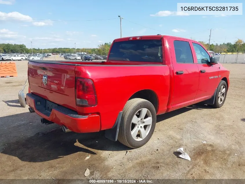 2012 Ram 1500 St VIN: 1C6RD6KT5CS281735 Lot: 40597898