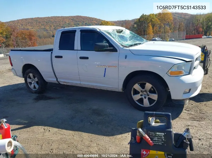 2012 Ram 1500 St VIN: 1C6RD7FT5CS143533 Lot: 40649895