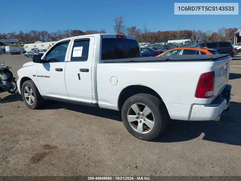 2012 Ram 1500 St VIN: 1C6RD7FT5CS143533 Lot: 40649895