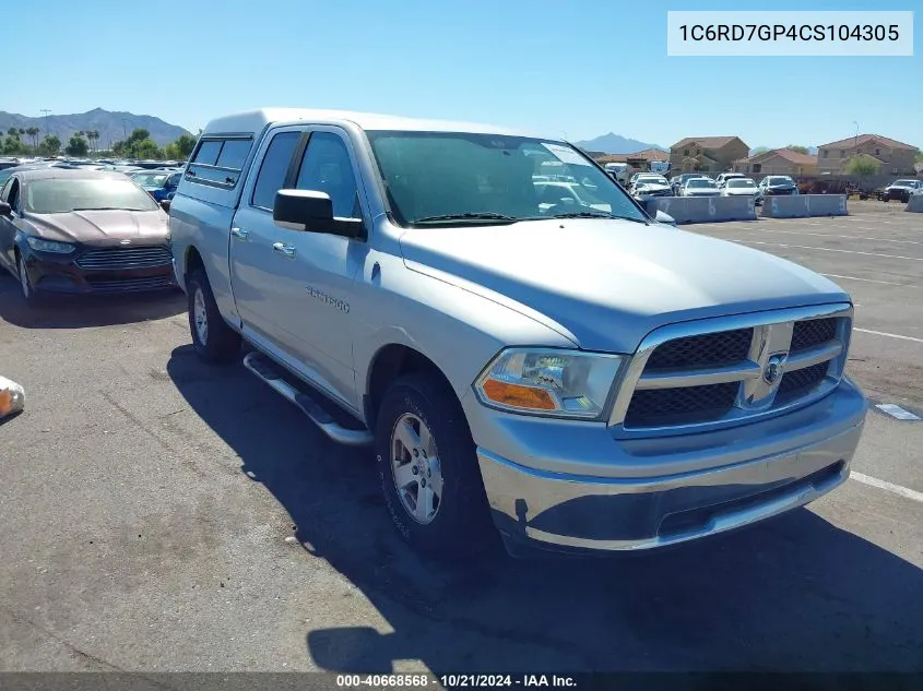 2012 Ram 1500 Slt VIN: 1C6RD7GP4CS104305 Lot: 40668568