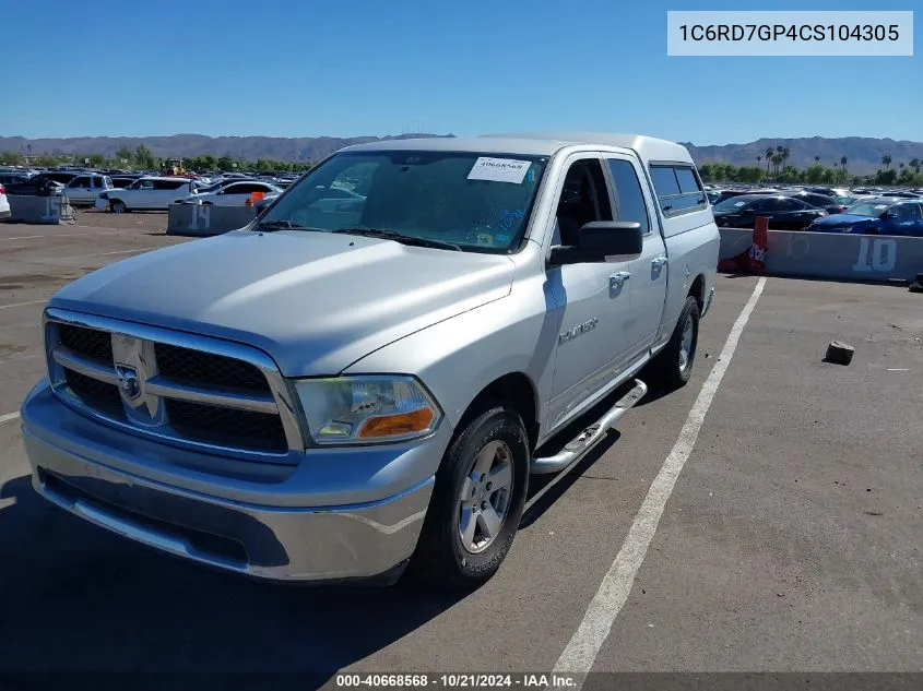 2012 Ram 1500 Slt VIN: 1C6RD7GP4CS104305 Lot: 40668568