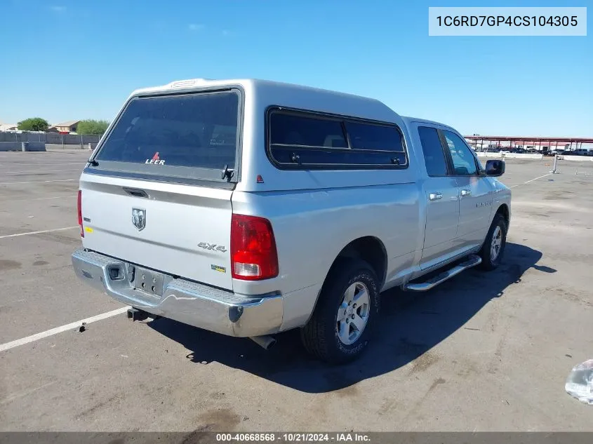 2012 Ram 1500 Slt VIN: 1C6RD7GP4CS104305 Lot: 40668568