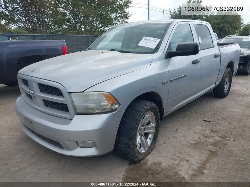 2012 Ram 1500 St VIN: 1C6RD6KT7CS332989 Lot: 40671681