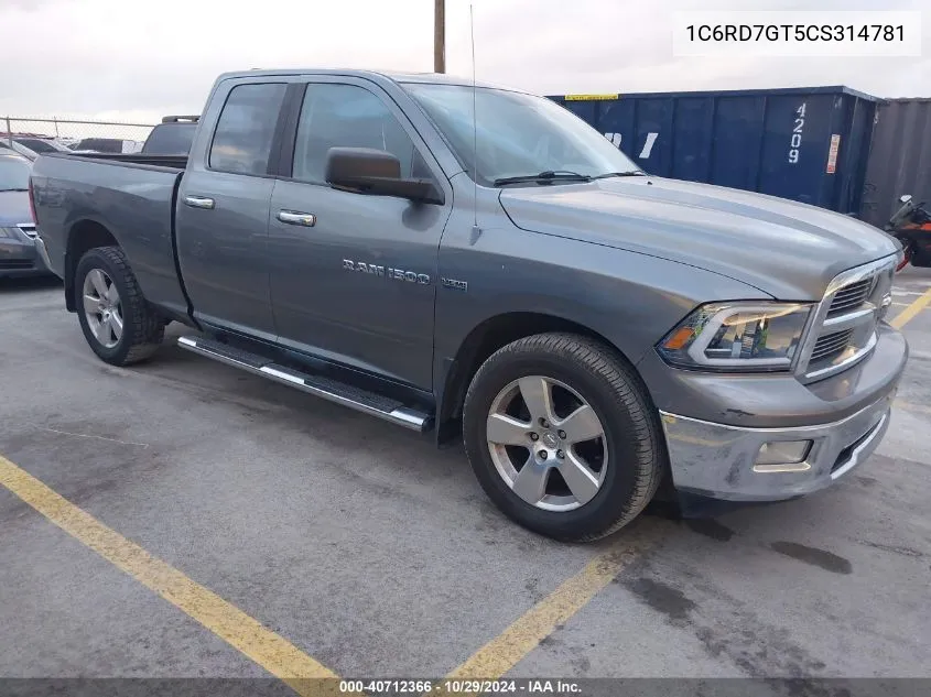 2012 Ram 1500 Slt VIN: 1C6RD7GT5CS314781 Lot: 40712366