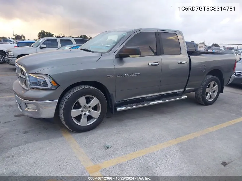 2012 Ram 1500 Slt VIN: 1C6RD7GT5CS314781 Lot: 40712366