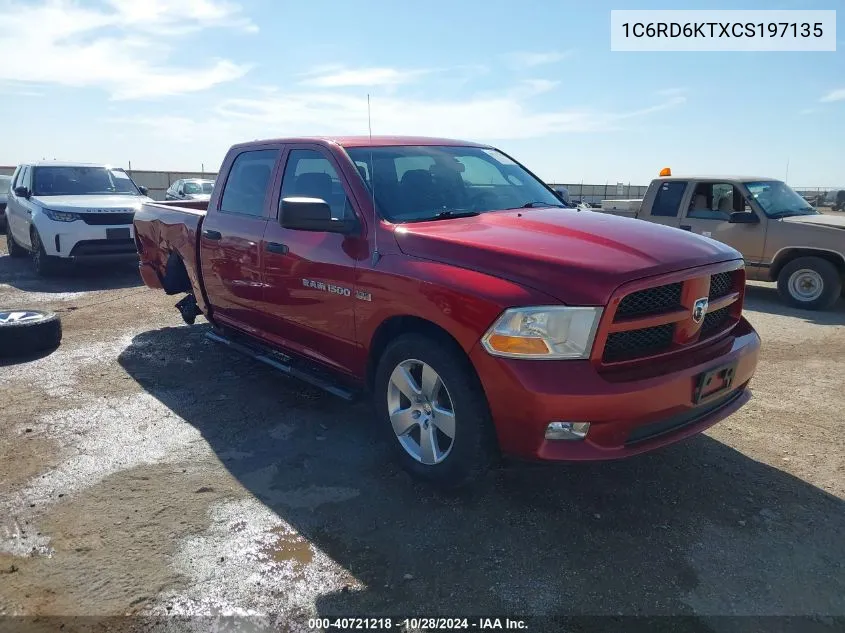 2012 Ram 1500 St VIN: 1C6RD6KTXCS197135 Lot: 40721218