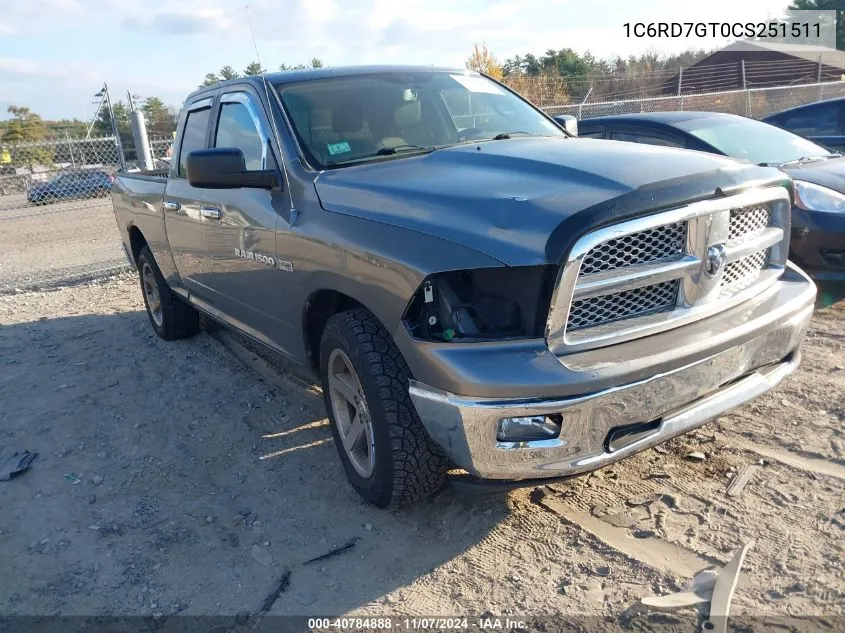 2012 Ram 1500 Slt VIN: 1C6RD7GT0CS251511 Lot: 40784888