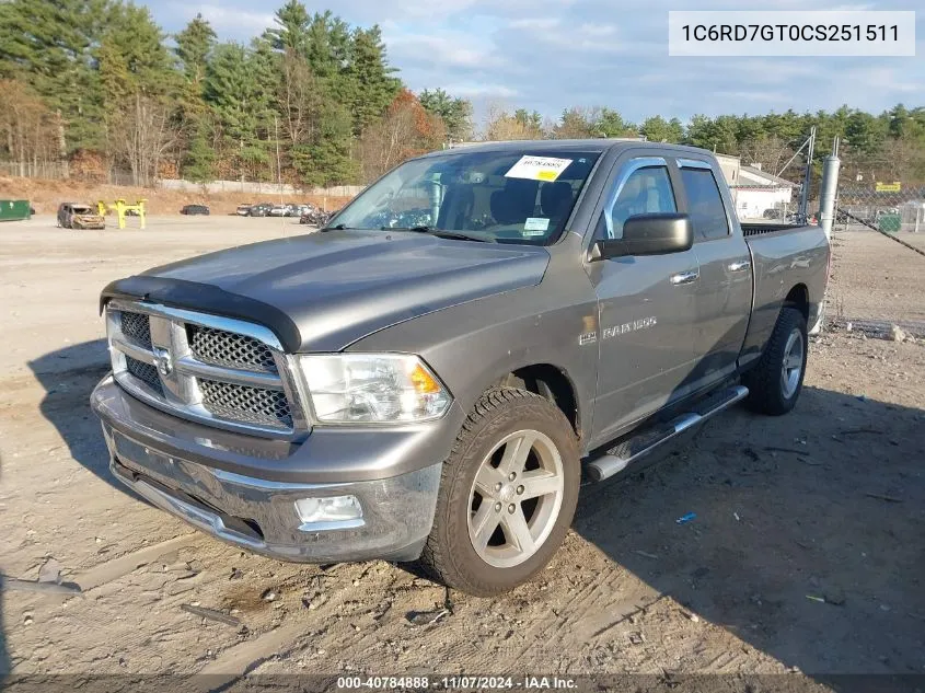 2012 Ram 1500 Slt VIN: 1C6RD7GT0CS251511 Lot: 40784888