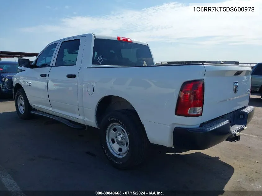 2013 Ram 1500 Tradesman VIN: 1C6RR7KT5DS600978 Lot: 39849663