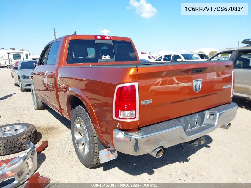 2013 Ram 1500 Laramie VIN: 1C6RR7VT7DS670834 Lot: 40457383