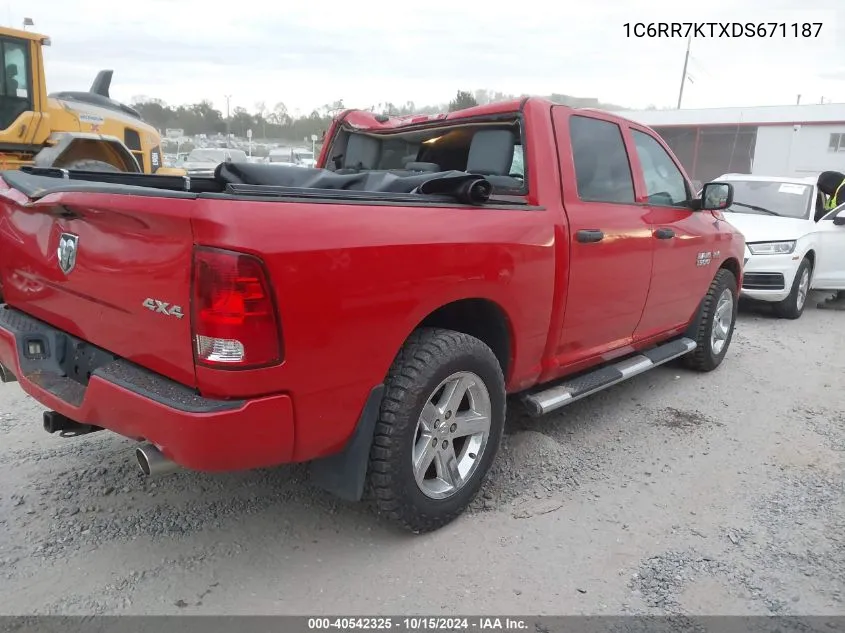 2013 Ram 1500 Express VIN: 1C6RR7KTXDS671187 Lot: 40542325