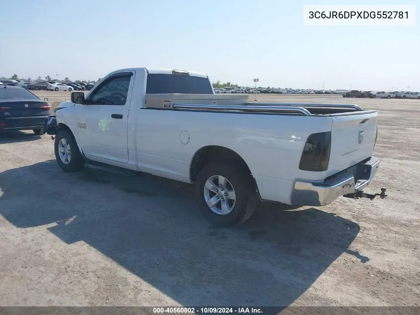 2013 Ram 1500 Tradesman VIN: 3C6JR6DPXDG552781 Lot: 40560802