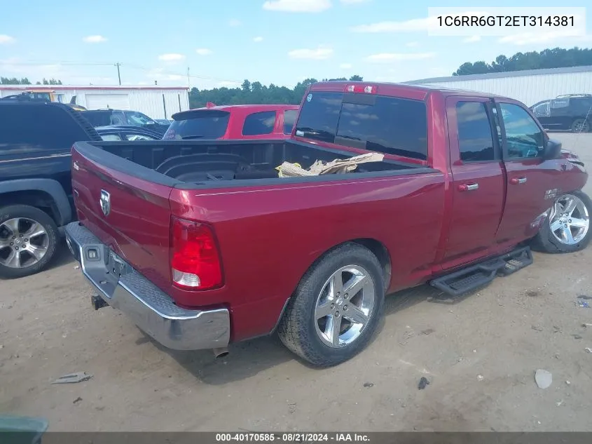 2014 Ram 1500 Slt VIN: 1C6RR6GT2ET314381 Lot: 40170585