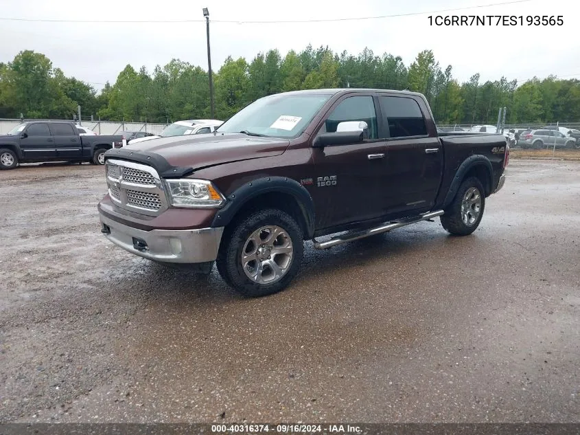 2014 Ram 1500 Laramie VIN: 1C6RR7NT7ES193565 Lot: 40316374