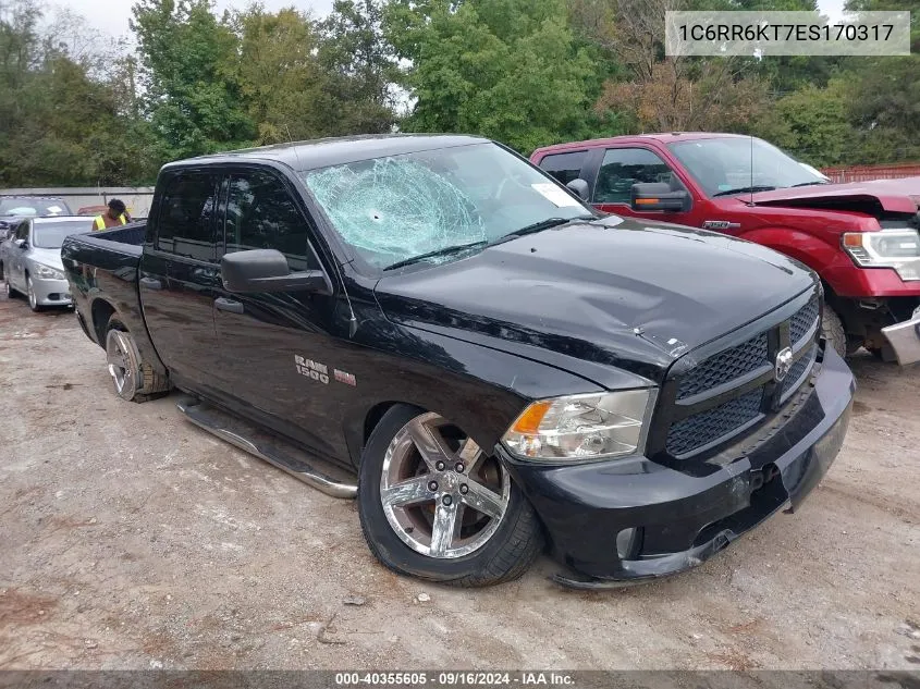 2014 Ram 1500 St VIN: 1C6RR6KT7ES170317 Lot: 40355605