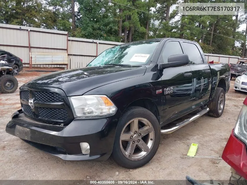 2014 Ram 1500 St VIN: 1C6RR6KT7ES170317 Lot: 40355605