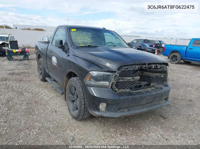 2015 Ram 1500 St VIN: 3C6JR6AT8FG622475 Lot: 12102002