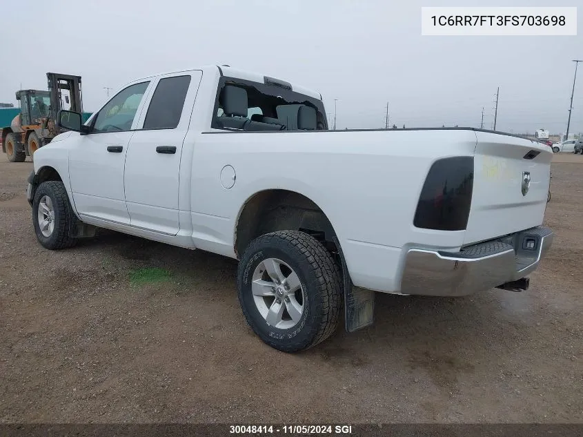 2015 Ram 1500 St VIN: 1C6RR7FT3FS703698 Lot: 30048414