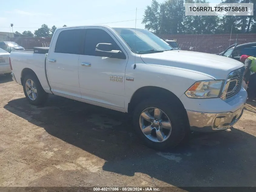 2015 Ram 1500 Big Horn VIN: 1C6RR7LT2FS758681 Lot: 40217086