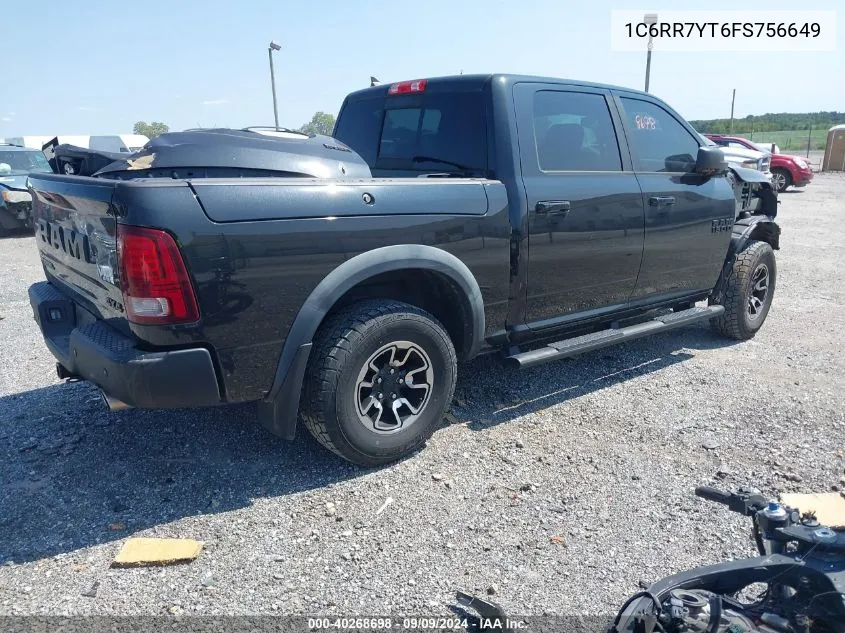 2015 Ram 1500 Rebel VIN: 1C6RR7YT6FS756649 Lot: 40268698