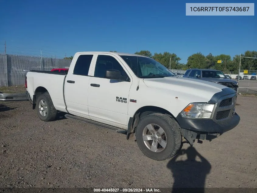 2015 Ram 1500 St VIN: 1C6RR7FT0FS743687 Lot: 40445027