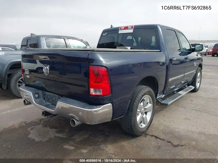 2015 Ram 1500 Lone Star VIN: 1C6RR6LT7FS692865 Lot: 40598016