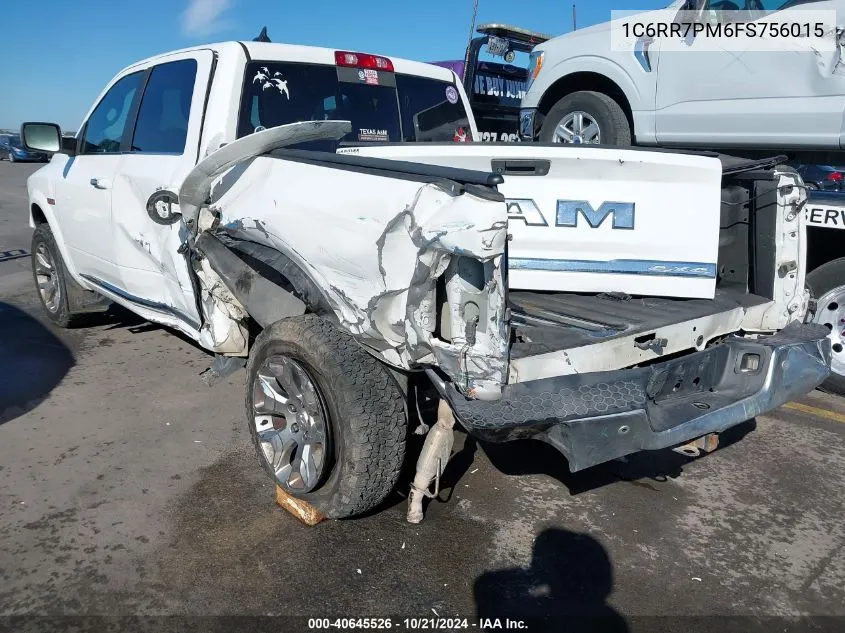 2015 Ram 1500 Laramie Limited 2.0 VIN: 1C6RR7PM6FS756015 Lot: 40645526