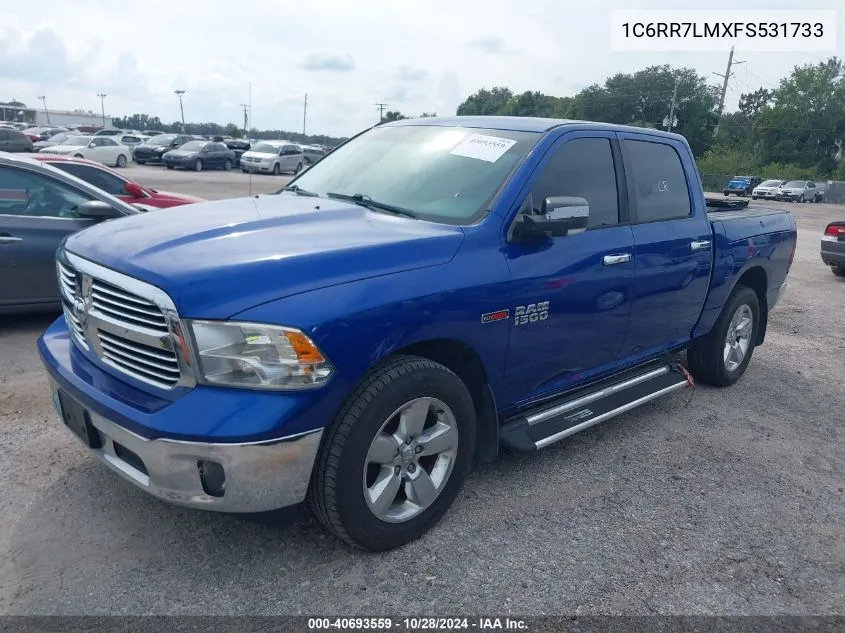 2015 Ram 1500 Big Horn VIN: 1C6RR7LMXFS531733 Lot: 40693559