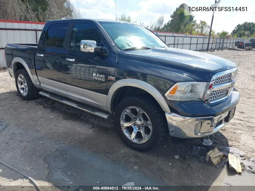 2015 Ram 1500 Laramie VIN: 1C6RR6NT5FS514451 Lot: 40694512