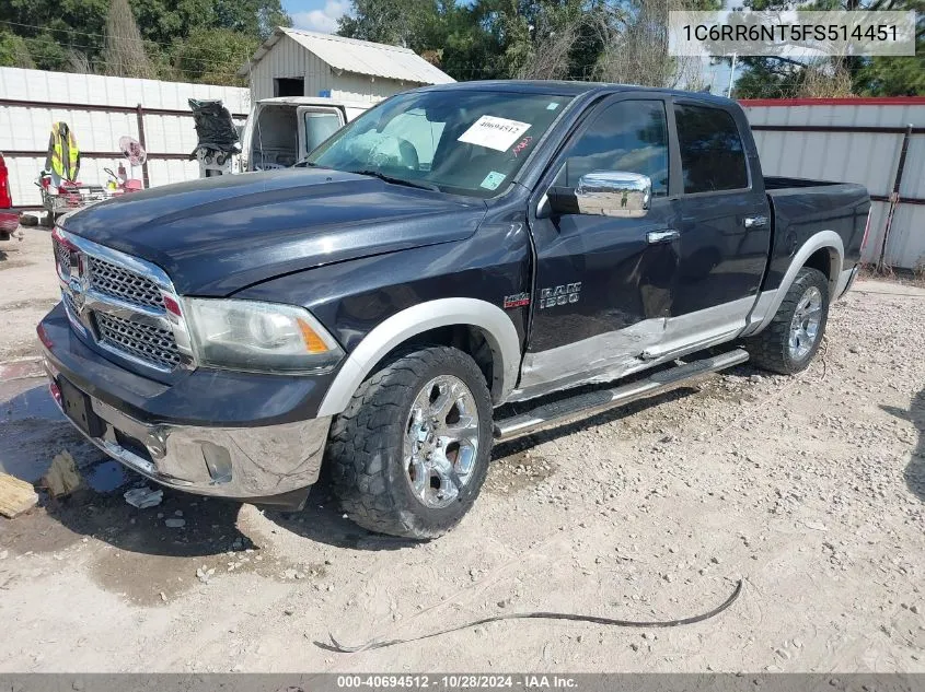 2015 Ram 1500 Laramie VIN: 1C6RR6NT5FS514451 Lot: 40694512