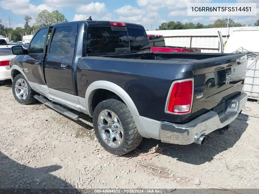 2015 Ram 1500 Laramie VIN: 1C6RR6NT5FS514451 Lot: 40694512