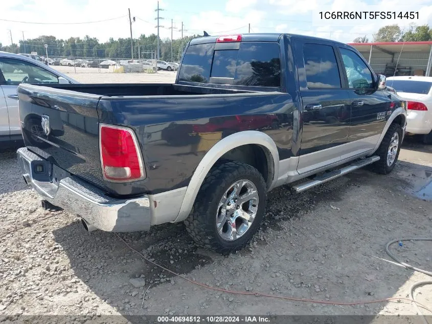 2015 Ram 1500 Laramie VIN: 1C6RR6NT5FS514451 Lot: 40694512