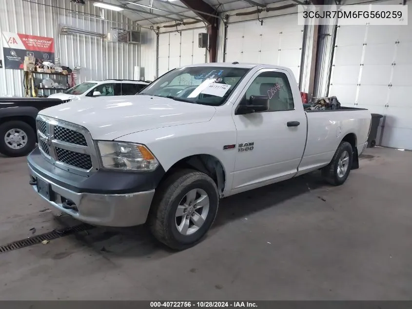 2015 Ram 1500 Tradesman VIN: 3C6JR7DM6FG560259 Lot: 40722756