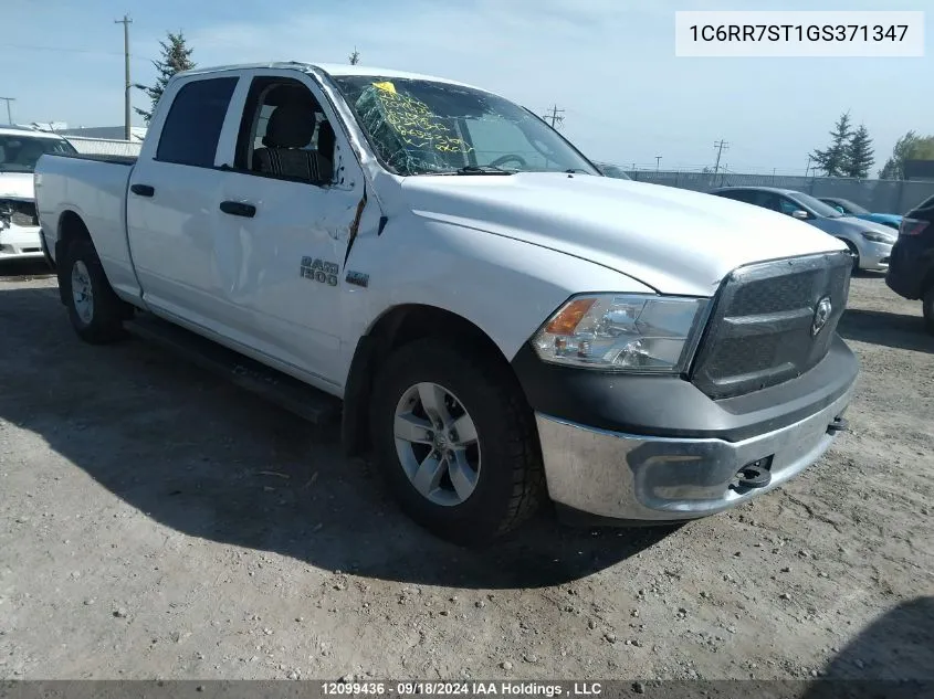 2016 Ram 1500 St VIN: 1C6RR7ST1GS371347 Lot: 12099436