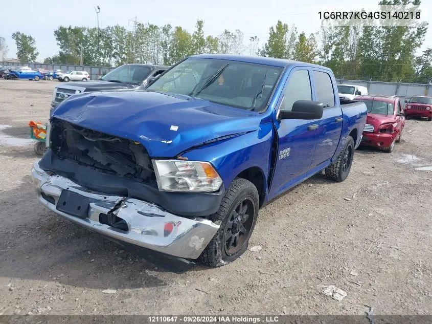 2016 Ram 1500 St VIN: 1C6RR7KG4GS140218 Lot: 12110647