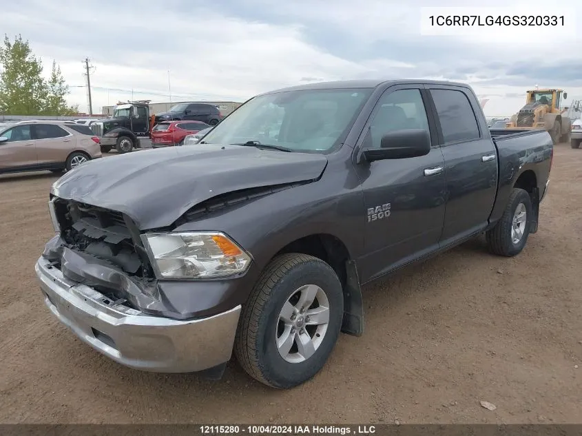 2016 Ram 1500 Slt VIN: 1C6RR7LG4GS320331 Lot: 12115280