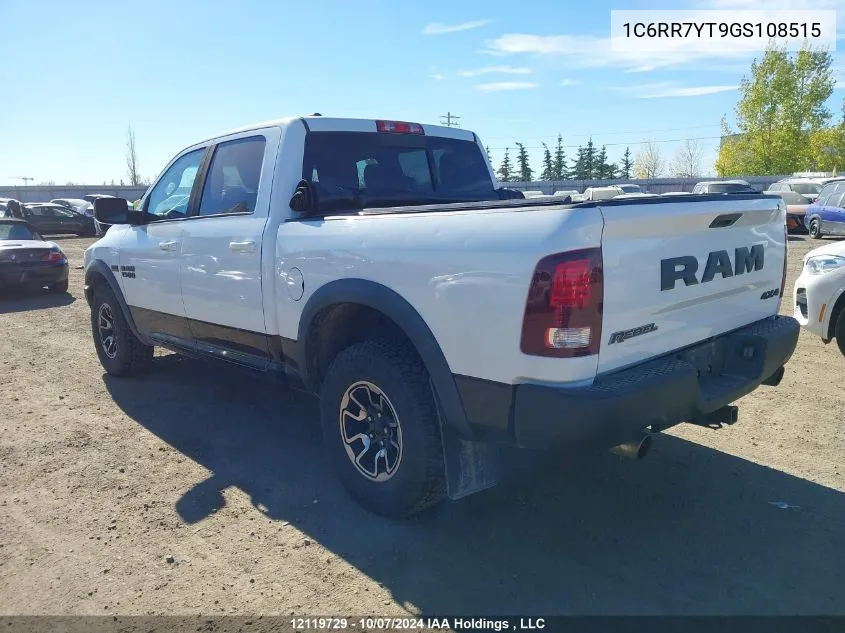 2016 Ram 1500 Rebel VIN: 1C6RR7YT9GS108515 Lot: 12119729