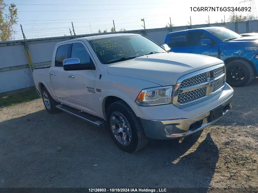 2016 Ram 1500 Laramie VIN: 1C6RR7NT6GS346892 Lot: 12126903