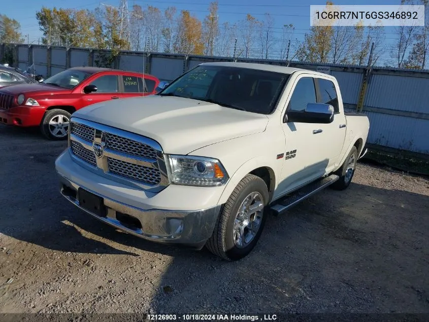 2016 Ram 1500 Laramie VIN: 1C6RR7NT6GS346892 Lot: 12126903